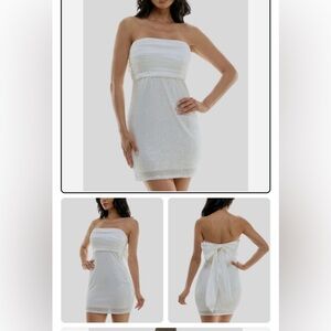 NWT White Mini Dress with Bow